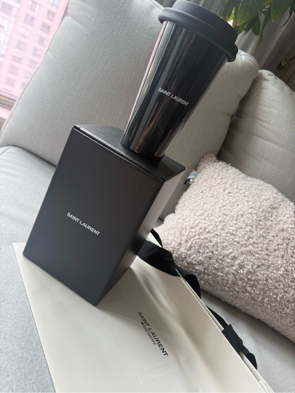 Yves Saint Laurent Black Ceramic Coffee Mug
